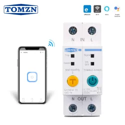 63A Din Rail WIFI Circuit Breaker Smart Switch Remote Control by Ewelink APP for Smart Home 63A with Leakage Protection