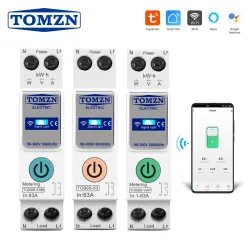63A TOMZN 1P+N WIFI Smart Switch Energy Meter Kwh Metering Monitoring Circuit Breaker Timer Relay MCB TUYA smartlife