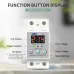 Din rail 40A 60A voltage display relay adjustable over under voltage proteciotn device automatic reconnect protector