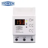 Din rail 63A 90-270V Adjustable over under voltage proteciotn device automatic reconnect protector with voltage display