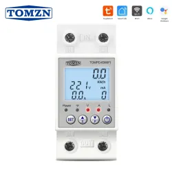 Reclosable smartlife TUYA WIFI Circuit breaker 63A 110V 220V Energy Meter Metering Timer with voltage current leakage protection