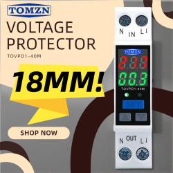 TOMZN 1PCS TOVPD1-40M 18mm 1P+N AC110V-230V 40A Over And Under Voltage Protection Over Current Protector Color For Household