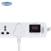 TOMZN 4-Outlet Power Strip Adjustable Voltage&Current Protector Universal EU Plug AC230V 1-16A 50/60Hz Voltage Display