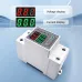 TOMZN Din Rail 230V Adjustable Over and Under Voltage Protective Device Protector Relay Monitor Current Limit 63A colourful
