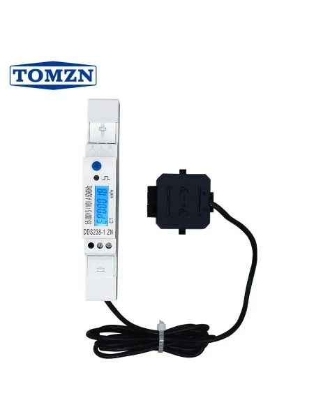 TOMZN Energy Meter CT LCD 85-300V Max 400V 100A 50/60Hz Positive Reverse Active Reactive Energy Voltage Current Hz PF Backlight