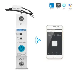 TOMZN eWeLink Single Phase WIFI Smart Energy Meter Kwh Metering Monitoring Circuit Breaker Timer Relay for Smart Home 63A