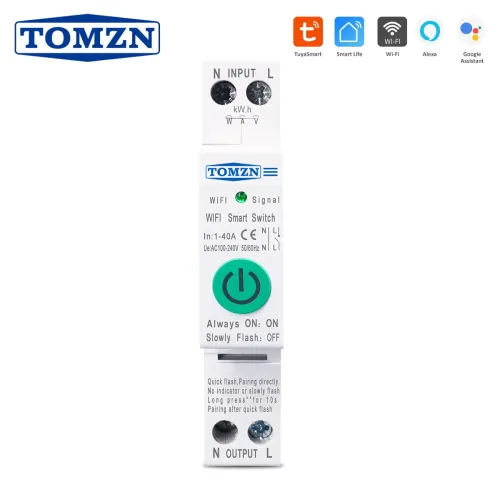 40A Single Phase WIFI Smart Switch Energy Meter Kwh Metering Monitoring Circuit Breaker Timer Relay MCB TUYA smartlife